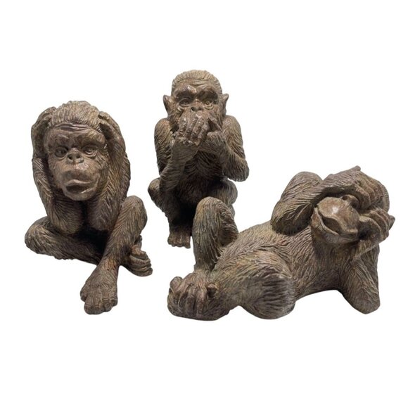 Three Hands Corp Hear No Evil Speak No Evil See No Evil Monkey Figurines Set - Picture 8 of 14